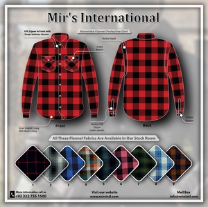 เสื้อเชิ้ตผ้าฟลานเนลป้องกันการกระแทกสำหรับขี่มอเตอร์ไซค์ ทำจากเคฟลาร์ - Product Image 1