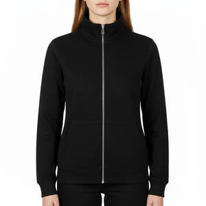 Sweat à capuche épais de haute qualité 100 % coton pour femme, avec logo personnalisé, fermeture éclair intégrale, style pull-over - Product Image 2