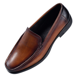 Nueva llegada de los hombres italianos Zapatos de vestir de cuero de grano completo Oxfords Business Casual Slip-On Mocasines estilo para todas las estaciones Formal - Product Image 5