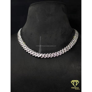 Designer Luxury Trendy <b>Iced</b> <b>Out</b> Cuban Link <b>Chain</b> VVS Moissanite Diamonds 925 Sterling Silver Hip Hop Jewelry by Trisha Jewels - Product Image 5