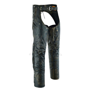 Chaps en cuir pleine fleur confortables de qualité supérieure, adaptés aux passionnés d'équitation et au dressage. - Product Image 3