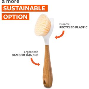 Spazzola per Piatti Full Circle Be Good con Manico in Bambù, Spazzole Sostenibili per Pulizia Cucina con Setole Resistenti, Scrubber Naturale per Piatti - Product Image 3