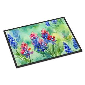 Felpudo de acuarela Texas Bluebonnets antideslizante lavable de pila baja 24H X 36W alfombra de entrada para interiores y exteriores alfombrilla para puerta delantera - Product Image 1