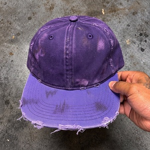 Gorra estilo Dad Hat azul real vintage lavada al por mayor, 100% algodón, con borde deshilachado y correa trasera ajustable para minoristas de moda - Product Image 3
