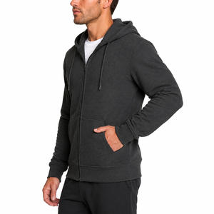 Mens soft zip hoodie created for warmth comfort and freedom of movement with a clean modern appearance for daily use OEM - Product Image 4