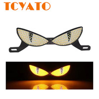 Lumière de plaque d'immatriculation de moto TCYATO, clignotante, œil de démon, trois/semi-circulaire, modification décorative, lumières LED pour moto