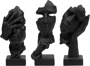 Estatua de Pensador Art Deco de Resina de 3 Piezas, Hecha a Mano, Ecológica, Decoración para el Hogar, para Sala de Estar - Product Image 2