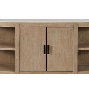 Curved 2-Door <b>Console</b> <b>Table</b> with <b>Marble</b> <b>Top</b> Elegant Design for Home Decor - Product Image 5