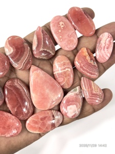 Pierre précieuse naturelle rose rhodonite, cabochon de forme mixte, 20 à 30 mm, vente en gros, fourniture de bijoux en cristal - Product Image 5