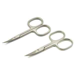 Ciseaux à cuticules pour manucure, manche en acier inoxydable extra résistant, pliable, pour droitiers, coupe-cils, coupe-poils du nez - Product Image 1