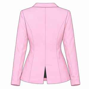 Blazer Rosa para Mujer Jack and Jill, Corte Entallado, Un Solo Botón, Chaqueta Formal de Oficina y Negocios, Venta al Por Mayor OEM - Product Image 2