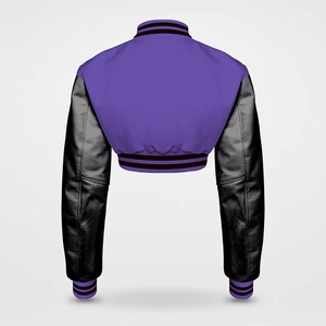 Chaqueta Varsity Personalizada de Invierno para Mujer, Estilo Vintage, para Escuela o Universidad, con Letras Bordadas, Ecológica, Transpirable, de Algodón Crudo - Product Image 5