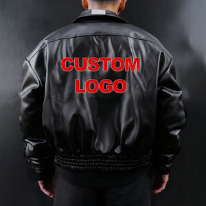 Men's custom embroidery leather varsity jacket chenille logo <b>button</b> and zip up PU varsity jacket street wear design - Product Image 5