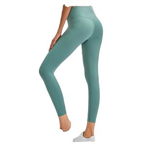 Mallas de gimnasio sin costuras de nailon de LICRA de cintura alta para mujer, pantalones de Yoga transpirables para Fitness, ropa deportiva sólida al por mayor para entrenamiento en gimnasio - Product Image 3