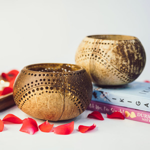 <b>Candle</b> Stands Wedding Decoration Coconut Shell Bowl <b>Small</b> Medium Big Sizes Natural Coco Stand Holder Shells for <b>Candles</b> - Product Image 3