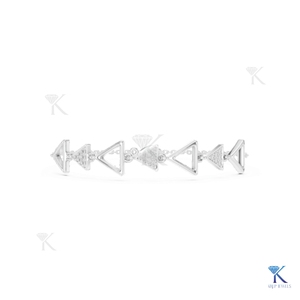 Lab Grown Diamond Geometric Triangle Chain Bracelet 14K <b>Solid</b> <b>Gold</b> Fine Luxury Unisex Modern Link Jewelry Party Gift - Product Image 3