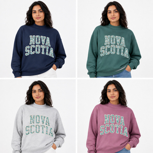 เสื้อสเวตเชิ้ตคอกลมสไตล์วาร์ซิตี้สำหรับผู้หญิง Nova Scotia แบบโอเวอร์ไซส์ พิมพ์ลายตัวอักษร ผ้าฟลีซ สวมใส่สบาย สไตล์สตรีทแวร์ - Product Image 6