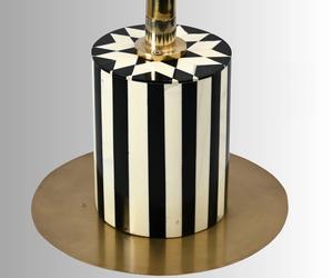 Mesa de Cajones con Incrustaciones de Hueso de ILAHI, con Base de Latón, Diseño Moderno, Detalles de Ágata, Almacenamiento de Tres Niveles, Mueble Portátil para el Hogar - Product Image 1