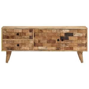 Meuble TV en bois de manguier massif, bois naturel, meubles de salon - Product Image 3