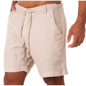 Pantalones Cortos Bermuda de Hombre Estilo Vintage de Nylon/Algodón con Cintura Elástica Transpirables de Tiro Medio hasta la Rodilla con Estampado de Letras y Decoración Desgarrada - Product Image 5