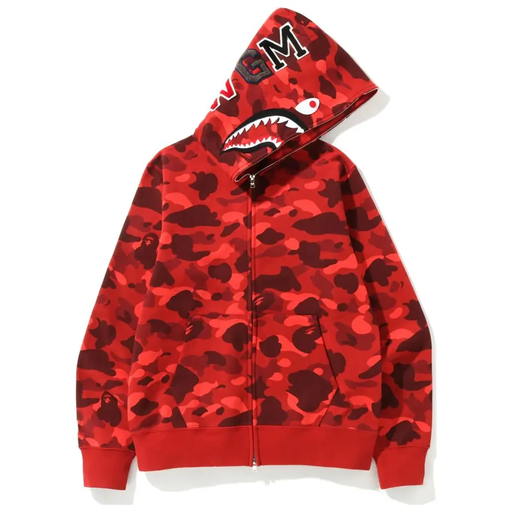 Wholesale Unisex Bape Hoodie Color Camo Pink Camouflage Bathing Ape Shark Bape Zipper Hoodie