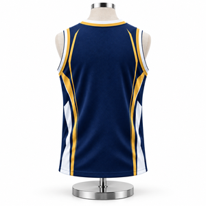 Maillot de basket personnalisé sans manches avec noms et numéros de joueur personnalisés et design athlétique élégant pour les clubs de basket - Product Image 2