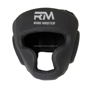 Triple Black Boxing Headgear Sparring Grapplin, Matte Finish Synthetic Leather for MMA Muay Thai Kickboxing