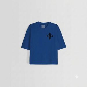 Camiseta Extra Grande de Primera Calidad para Hombre, 100% Algodón, con Logotipo Personalizado Serigrafiado, Color Azul Marino, de Secado Rápido y Cuello Redondo - Product Image 1