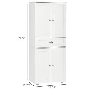"Aluminum Freestanding <b>Pantry</b> with 2 Double Doors & Adjustable Hinge Drawers for <b>Kitchen</b> Storage" - Product Image 3