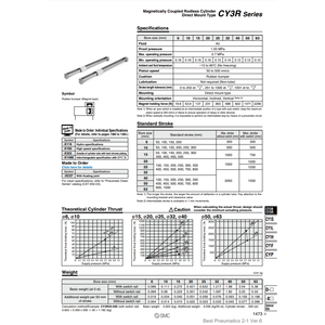Pièces pneumatiques CY3R25-300 de cylindre sans tige SMC Pneumatics - Product Image 1