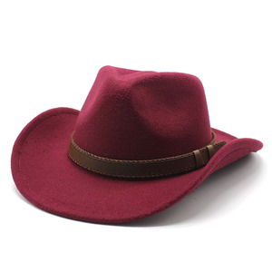 Unisex Olive Green Wool Cowboy <b>Hat</b> with Brown Leather <b>Band</b> 56-58cm Head Circumference for Outdoor Spring Autumn Use 2026 - Product Image 4