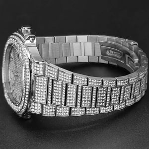 Reloj de Lujo Estilo Hip Hop, de Acero Inoxidable, Movimiento Automático, con Incrustaciones de Moissanita y Diamantes, Esfera con Indicadores y Cristal de Zafiro - Product Image 4