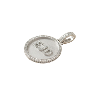 Pendentif Breloque Initiales EJD en Argent 925 Moissanite, Design Minimaliste Fait Main, Forme Ronde, Diamant, pour Homme, Usage Quotidien - Product Image 3