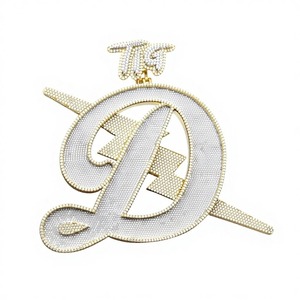Custom Iced Out Moissanite <b>Letter</b> <b>Charm</b> Pendant Lightning Design Rose Gold Silver Plated Luxury Unisex Party Hip Hop Jewelry - Product Image 1