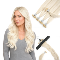 Extensions de cheveux en kératine italienne pré-collées à pointe plate, cheveux vierges russes Remy, pour usage en salon