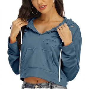 SUQAINA FASHION GARMENTS Sudaderas Cortas con Capucha de 320g, Ecológicas, con Efecto Desgastado, al por Mayor, Personalizables, Lisas, de Poliéster/Algodón - Product Image 1