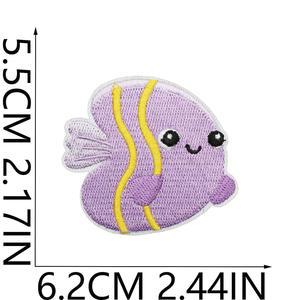 Parches Bordados Personalizados a Precio de Fábrica, Parche Termoadhesivo de Delfín, Parche de Tela Bordado en 3D con Diseño de Animal para Gorras, Sombreros, Bolsos, Chaquetas, OEM - Product Image 3