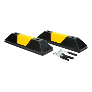 Barrière de stationnement pour véhicules 55x15x10 cm en métal, lot de 2, rebords de stationnement - Product Image 1
