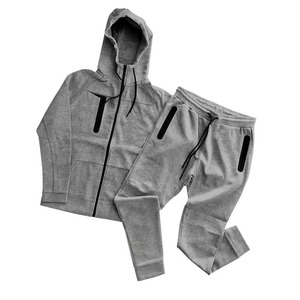 BLIZ SPORTS WEAR Custom Men's Regular Fit Tech Fleece Full <b>Zip</b> <b>Hooded</b> Polyester Heavyweight Winter Tracksuit Wholesale 2-Piece - Product Image 6