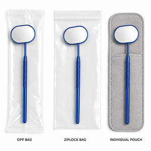 กระจกแต่งหน้าทรงรีแบบมือถือ กรอบโลหะ สีฟ้า ด้านเดียว ขยาย 3 เท่า - Product Image 6