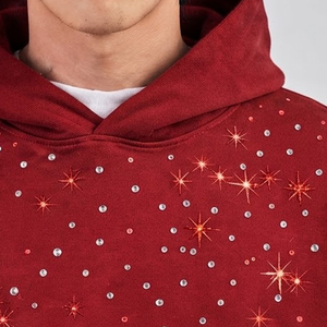 Custom Logo Printed Men Pullover <b>Rhinestone</b> Hoodie For Online Sale New Arrival Lightweight Zipper Acid Wash <b>Rhinestone</b> <b>Hoodies</b> - Product Image 6
