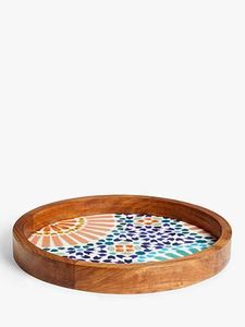 Bandeja Decorativa de Madera de Mango con Diseño de Alta Calidad y Estampado Esmaltado, Bandeja para Servir de Madera con Impresión Esmaltada, Precio Muy Razonable - Product Image 5