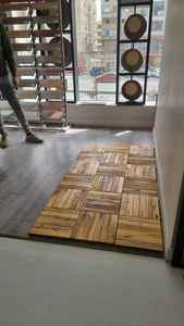 Wholesale European Brushed <b>Square</b> Exterior UV-Resistant Eco-Friendly Anti-Slip DIY Dual Lock Interlocking WPC Decking Outdoor - Product Image 5