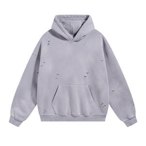 Sudadera Clásica con Efecto Desgastado y Detalles Sutiles, Tejido Afelpado para Mayor Comodidad Casual, Estilo Urbano Moderno - Product Image 1