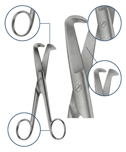 Tijeras para cordón umbilical Schumacher de 155 mm, acero inoxidable, instrumento quirúrgico manual, certificado CE - Product Image 2
