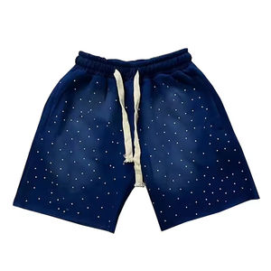 Nouveaux shorts homme personnalisés été 2026, délavés à l'acide, séchage rapide, style streetwear vintage, effet soleil délavé, imprimé en relief, poche ornée de strass - Product Image 6