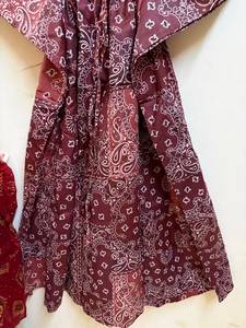 Women Brown Floral Print Cotton Maxi <b>Kaftan</b> Dress | Casual V-neck Batwing Sleeves Eco-Friendly <b>Beach</b> Cover-Up Resort Wear Free - Product Image 3