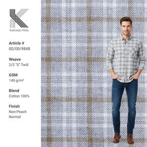 Tissu de chemise en flanelle à carreaux écossais pour chemises et surchemises d'automne pour garçons - Product Image 1