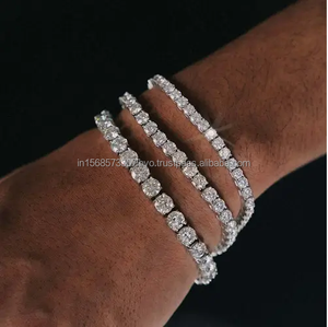 Joyería fina 2mm 3mm 4mm 5mm Plata de Ley 925 Hip Hop joyería D Moissanite Vvs1 pulseras de tenis joyería para mujeres - Product Image 2