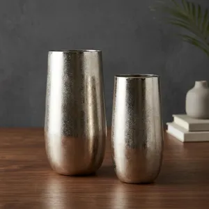Pots à fleurs en aluminium modernes, pots à fleurs décoratifs en métal, contenants de jardin intérieurs et extérieurs, légers, décoration contemporaine pour la maison - Product Image 5